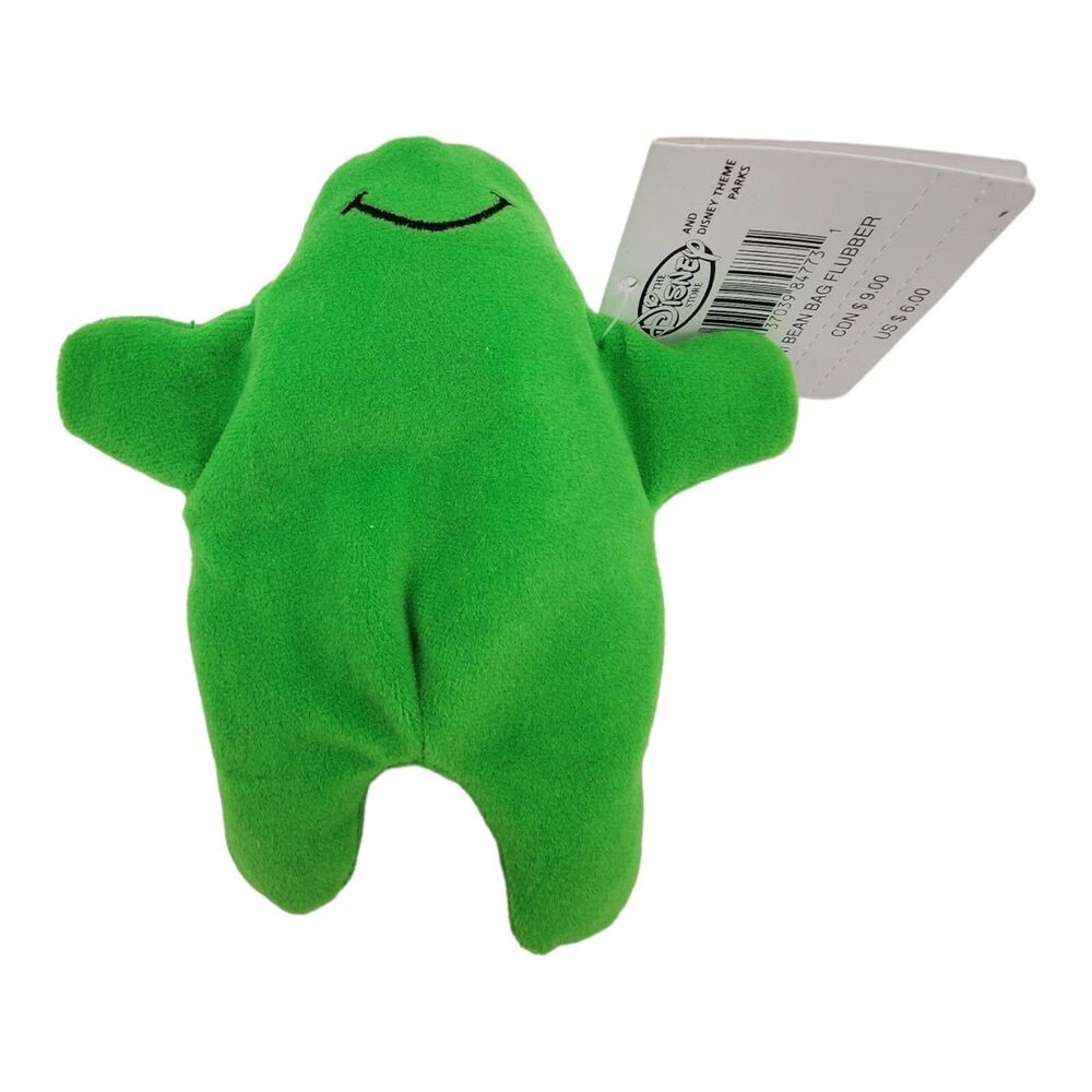 Vintage 1997 Disney Store Flubber Mini Bean Bag Plush 7 Inch Green Toy NWT